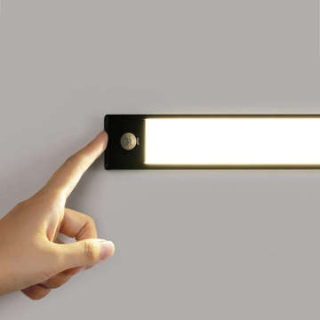 Lampa Alogy listwa Slim LED podszafkowa oświetlenie meblowe na magnes z akumulatorem czujnik 40cm czarna