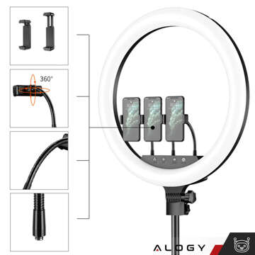 Lampa fotograficzna Alogy Ring M45 kosmetyczna do zdjęć makijażu + statyw