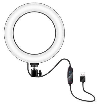 Lampa pierścieniowa LED Ring Lamp 16cm mini Stojak Statyw Tripod Oświetlenie do zdjęć makijażu Selfie