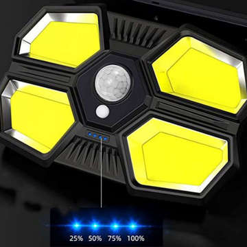 Lampa solarna wodoodporna ścienna 180 COB LED z czujnikiem ruchu PIR + Pilot