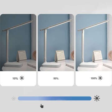 Lampka LED nocna na biurko biurkowa do czytania lampa dotykowa regulowana 3 tryby bezprzewodowa kabel USB biała