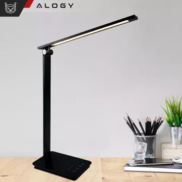 Lampka biurkowa LED składana Alogy Desk LED Lamp z gniazdem USB z możliwością ładowania Czarna