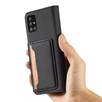 Magnet Card Case etui do Samsung Galaxy A53 5G pokrowiec portfel na karty kartę podstawka czarny