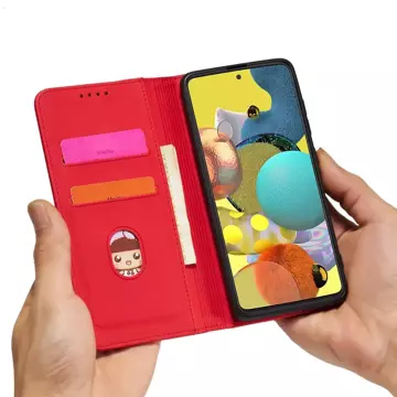 Magnet Card Case etui do Samsung Galaxy A53 5G pokrowiec portfel na karty kartę podstawka czerwony