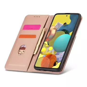 Magnet Card Case etui do Samsung Galaxy A53 5G pokrowiec portfel na karty kartę podstawka różowy