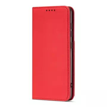 Magnet Card Case etui do Xiaomi Redmi Note 11 Pro pokrowiec portfel na karty kartę podstawka czerwony