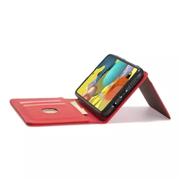 Magnet Card Case etui do Xiaomi Redmi Note 11 pokrowiec portfel na karty kartę podstawka czerwony