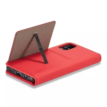 Magnet Card Case etui do Xiaomi Redmi Note 11 pokrowiec portfel na karty kartę podstawka czerwony