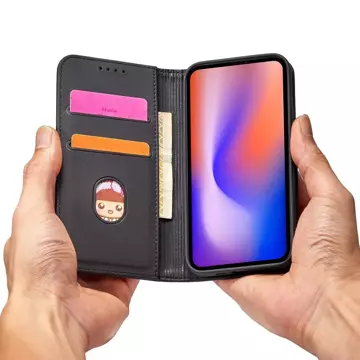 Magnet Card Case etui do iPhone 12 Pro Max pokrowiec portfel na karty kartę podstawka czarny