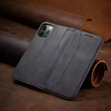 Magnet Fancy Case etui do iPhone 12 Pro pokrowiec portfel na karty kartę podstawka czarny