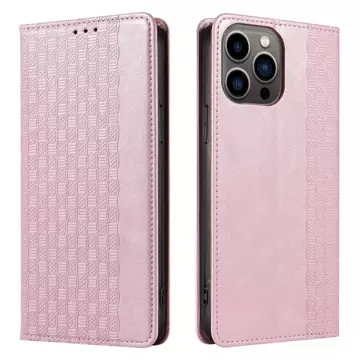 Magnet Strap Case etui do iPhone 13 Pro pokrowiec portfel + mini smycz zawieszka różowy