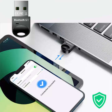 Mini Adapter odbiornik Bluetooth 5.1 Alogy USB-A Sygnał bezprzewodowy Czarny