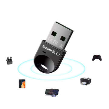 Mini Adapter odbiornik Bluetooth 5.1 Alogy USB-A Sygnał bezprzewodowy Czarny