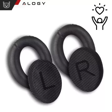 Nauszniki 2x wymienne pady gąbki do słuchawek do Bose QC35 QC25 QC15 2 AE2 QC2 Alogy Earpads Czarne + urządzenie do demontażu