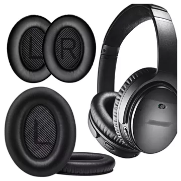 Nauszniki 2x wymienne pady gąbki do słuchawek do Bose QC35 QC25 QC15 2 AE2 QC2 Alogy Earpads Czarne + urządzenie do demontażu