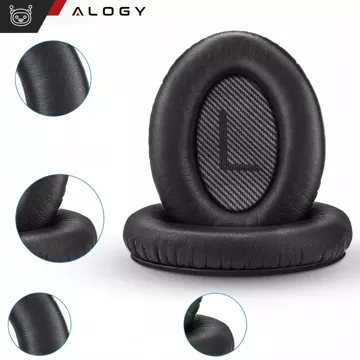 Nauszniki 2x wymienne pady gąbki do słuchawek do Bose QC35 QC25 QC15 2 AE2 QC2 Alogy Earpads Czarne + urządzenie do demontażu