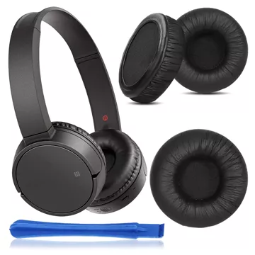 Nauszniki 2x wymienne pady gąbki do słuchawek do SONY WH-CH500 WH-CH510 Alogy Earpads Czarne + urządzenie do demontażu