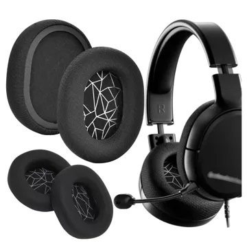 Nauszniki 2x wymienne pady gąbki do słuchawek do STEELSERIES ARCTIS 1 3 5 7 9 PRO Wireless Czarne + urządzenie do demontażu