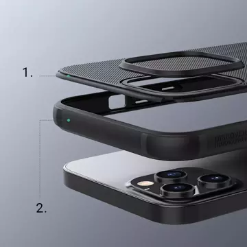 Nillkin Super Frosted Shield Pro wytrzymałe etui pokrowiec iPhone 13 Pro Max niebieski