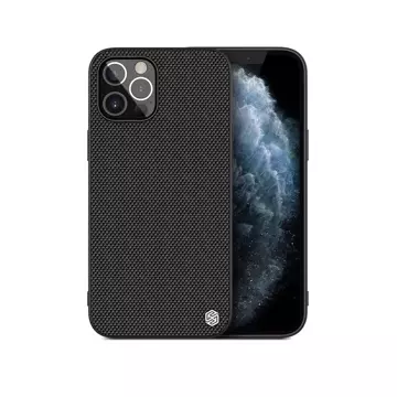 Nillkin Textured Case wytrzymałe wzmocnione etui z żelową ramką i nylonem na tyle iPhone 12 Pro Max czarny