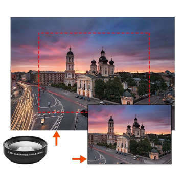 Obiektyw soczewka do telefonu smartfona zestaw 2w1 Alogy Lens klips 0.45X Makro 12.5X szeroki