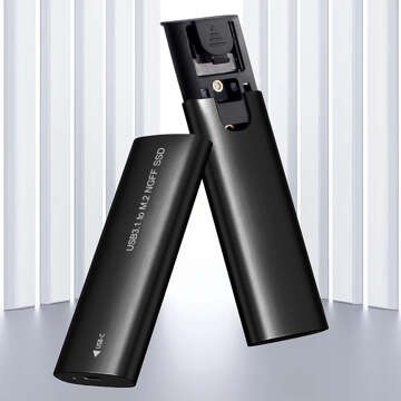 Obudowa adapter dysku kieszeń na dysk SSD NGFF m.2 USB 3.1 USB-C typ-c 2230-2280mm Czarna