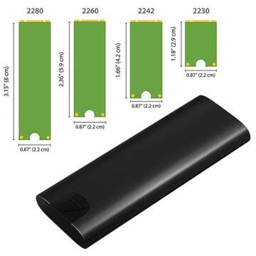 Obudowa adapter dysku kieszeń na dysk SSD NGFF m.2 USB 3.1 USB-C typ-c 2230-2280mm Czarna