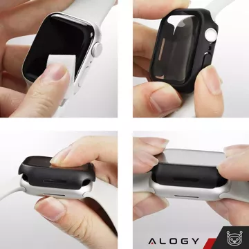 Obudowa ochronna z szkłem Alogy Protector Case 2w1 nakładka etui do Apple Watch 10 42mm Czarna