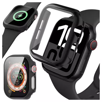 Obudowa ochronna z szkłem Alogy Protector Case 2w1 nakładka etui do Apple Watch 10 42mm Czarna