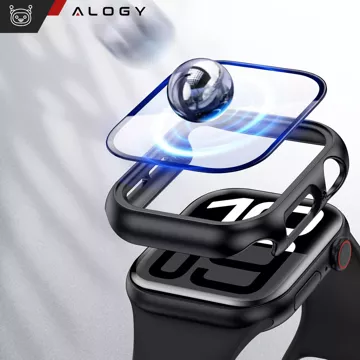 Obudowa ochronna z szkłem Alogy Protector Case 2w1 nakładka etui do Apple Watch 10 42mm Czarna