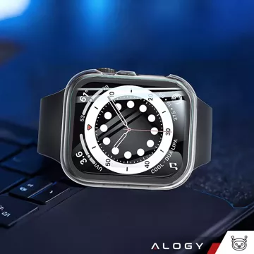 Obudowa ochronna z szkłem Alogy Protector Case 2w1 nakładka etui do Apple Watch 10 42mm Przezroczysta 