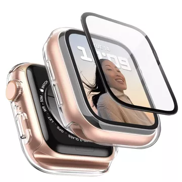 Obudowa ochronna z szkłem Alogy Protector Case 2w1 nakładka etui do Apple Watch 10 42mm Przezroczysta 