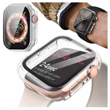 Obudowa ochronna z szkłem Alogy Protector Case 2w1 nakładka etui do Apple Watch 10 42mm Przezroczysta 