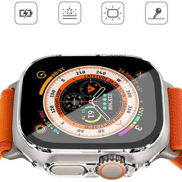 Obudowa ochronna z szkłem Alogy Protector Case 2w1 nakładka etui do Apple Watch Ultra 49mm Przezroczysta