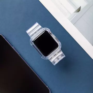 Opaska Strap Light Set silikonowy pasek bransoleta bransoletka etui do zegarka do Apple Watch 2/3/4/5/6/SE 42/44 Czerwony