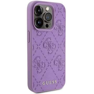 Oryginalne Etui GUESS Hardcase GUHCP15XP4EPMU do iPhone 15 PRO MAX (Quilted 4G Classic / jasny fiolet)