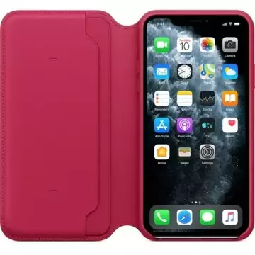 Oryginalne Etui ochronne na telefon Apple MY1N2ZM/A do Apple iPhone 11 Pro Max malinowy/raspberry Leather Book