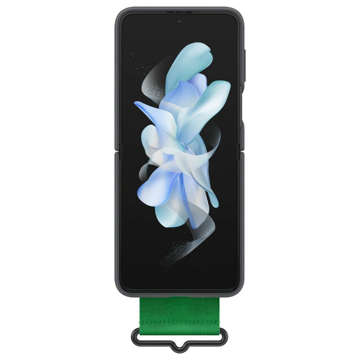 Oryginalne etui Samsung Silicone Cover Strap do Samsung Galaxy Z Flip 4 Czarny
