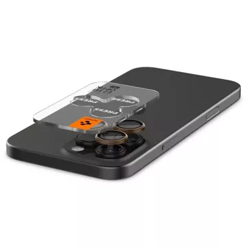 Osłona Aparatu Spigen Optik Pro Glas.TR ”EZ FIT” Camera Protector 2-pack do iPhone 16 Pro / Pro Max Desert Titanium