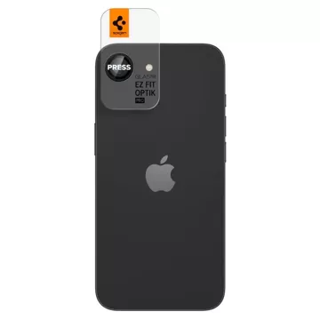 Osłona aparatu do iPhone 16e Spigen Optik Pro Glas.TR „EZ Fit” Camera Protector 2-Pack Black