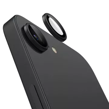 Osłona aparatu do iPhone 16e Spigen Optik Pro Glas.TR „EZ Fit” Camera Protector 2-Pack Black