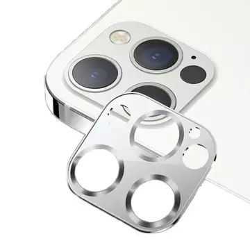Osłona obiektywu USAMS Camera Lens Glass iPhone do 12 Pro metal BH704JTT01 (US-BH704) srebrny/silver 