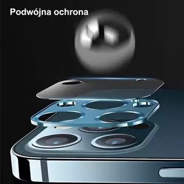 Osłona obiektywu USAMS Camera Lens Glass iPhone do 12 Pro metal BH704JTT01 (US-BH704) srebrny/silver 