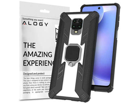 Pancerne etui Alogy Ring Carbon Holder do Xiaomi Redmi Note 9S/ Pro/ Max