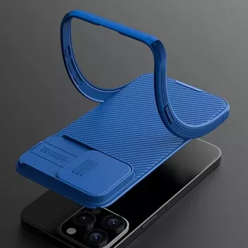 Pancerne etui Nillkin CamShield Pro Magnetic Case do iPhone 15 Pro Max z osłoną na aparat - niebieskie