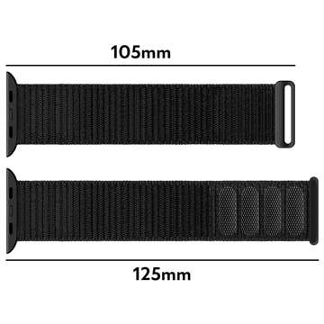 Pasek Alogy Nylon Strap z rzepem do Apple Watch 1/2/3/4/5/6/7/8/SE (38/40/41mm) Czarny