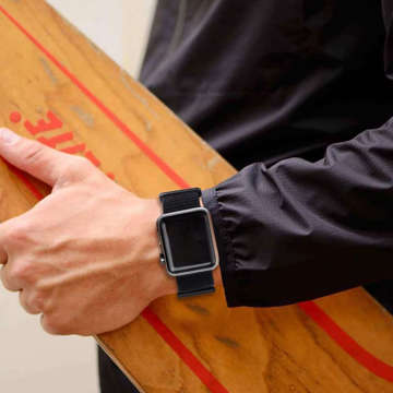 Pasek Alogy Nylon Strap z rzepem do Apple Watch 1/2/3/4/5/6/7/8/SE/Ultra (42/44/45/49mm) Czarny
