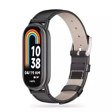 Pasek Leatherfit do Xiaomi Smart Band 8 / 8 NFC Black