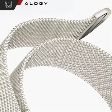 Pasek stalowy Alogy bransoleta do Apple Watch 42/44/45/49mm stal nierdzewna Księżycowa Poświata