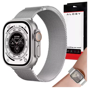 Pasek stalowy Alogy bransoleta do Apple Watch 42/44/45/49mm stal nierdzewna Srebrny